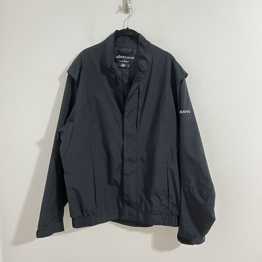 FootJoy Jacket Mens L Black  Zip Golf Windbreaker Active Wear Rain Breathable
